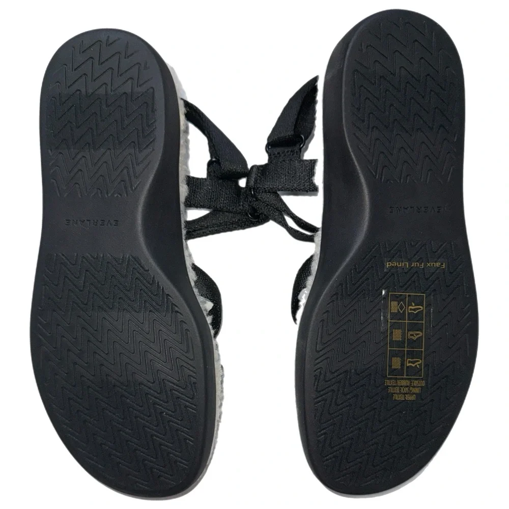 Everlane - Faux Fur Lined Sport Sandals - Black Straps‎ - Size 8 - Picture 3 of 11